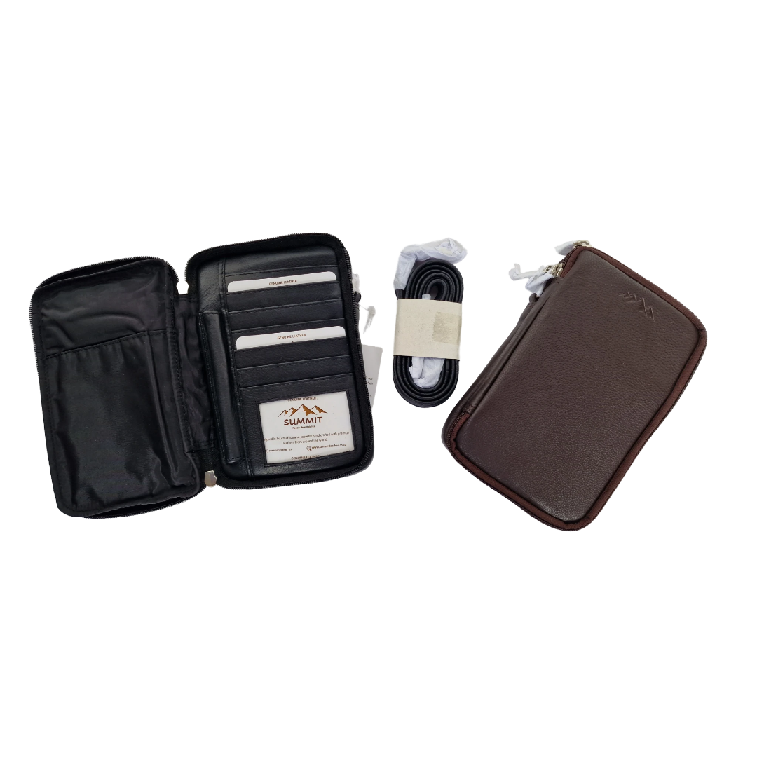 SUMMIT COMPACT GENUINE LEATHER CROSSBODY WITH ORGANISER (SMALL)