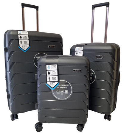 ROCK 3 PIECE HARD CASE TROLLEY CASE SET